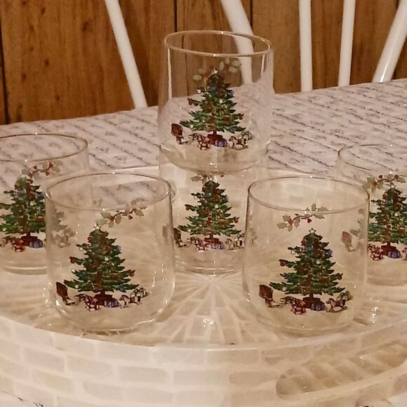 Set of 6 Luminarc Noel Christmas Tree Glasses - 6 Oz - Picture 8 of 9